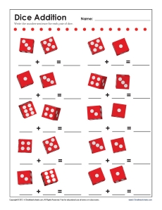 Adding With Dice | Math Worksheets