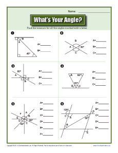 free angles worksheets year 7