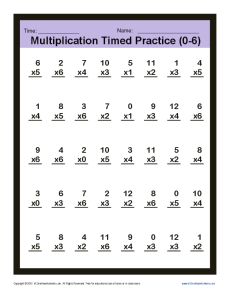Timed Multiplication Worksheets 0 6 Printable Practice Sheets