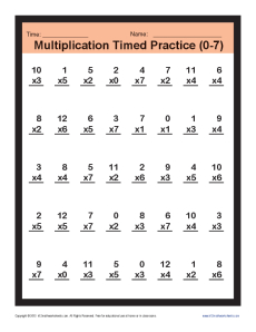 Timed Multiplication Worksheets 0 – 7 | Printable Practice Sheets