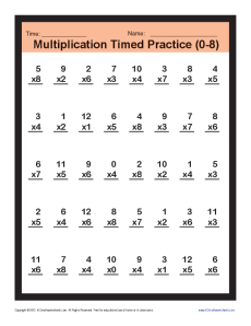 Timed Multiplication Worksheets 0 – 8 | Printable Practice Sheets