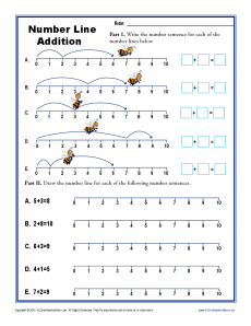 Number Line Addition | Number Line Worksheets