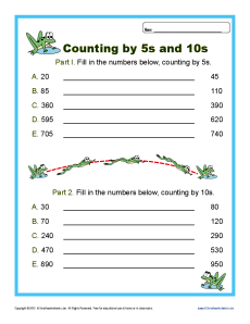 Counting by 5s and 10s | 2nd Grade Math Worksheets