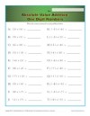 Absolute Value Worksheet - Addition