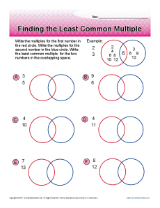 Least Common Multiple Activity | 6th Grade Math Worksheets